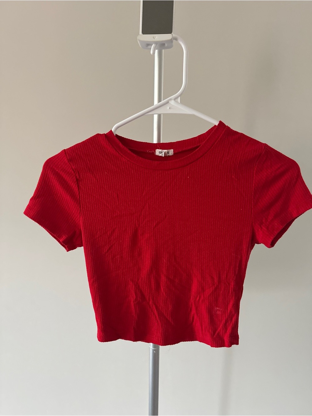 Garage Ribbed Red Crop Tee